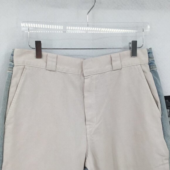 Hudson Hybrid jeans khaki Surf City pants colorblock raw hem cropped new 31 - Picture 3 of 6